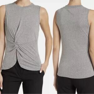 NWOT Cinq a Sept Hetahered Grey Sleeveless Top